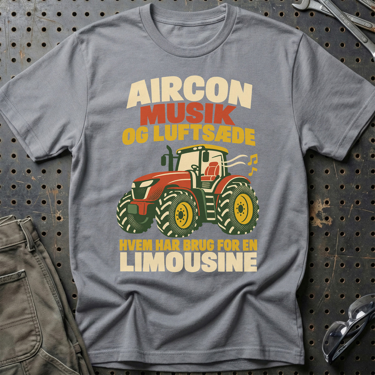 
Aircon musik og luftsæde hvem har brug for en limousine – Retro – Unisex T-Shirt – Grå Sport