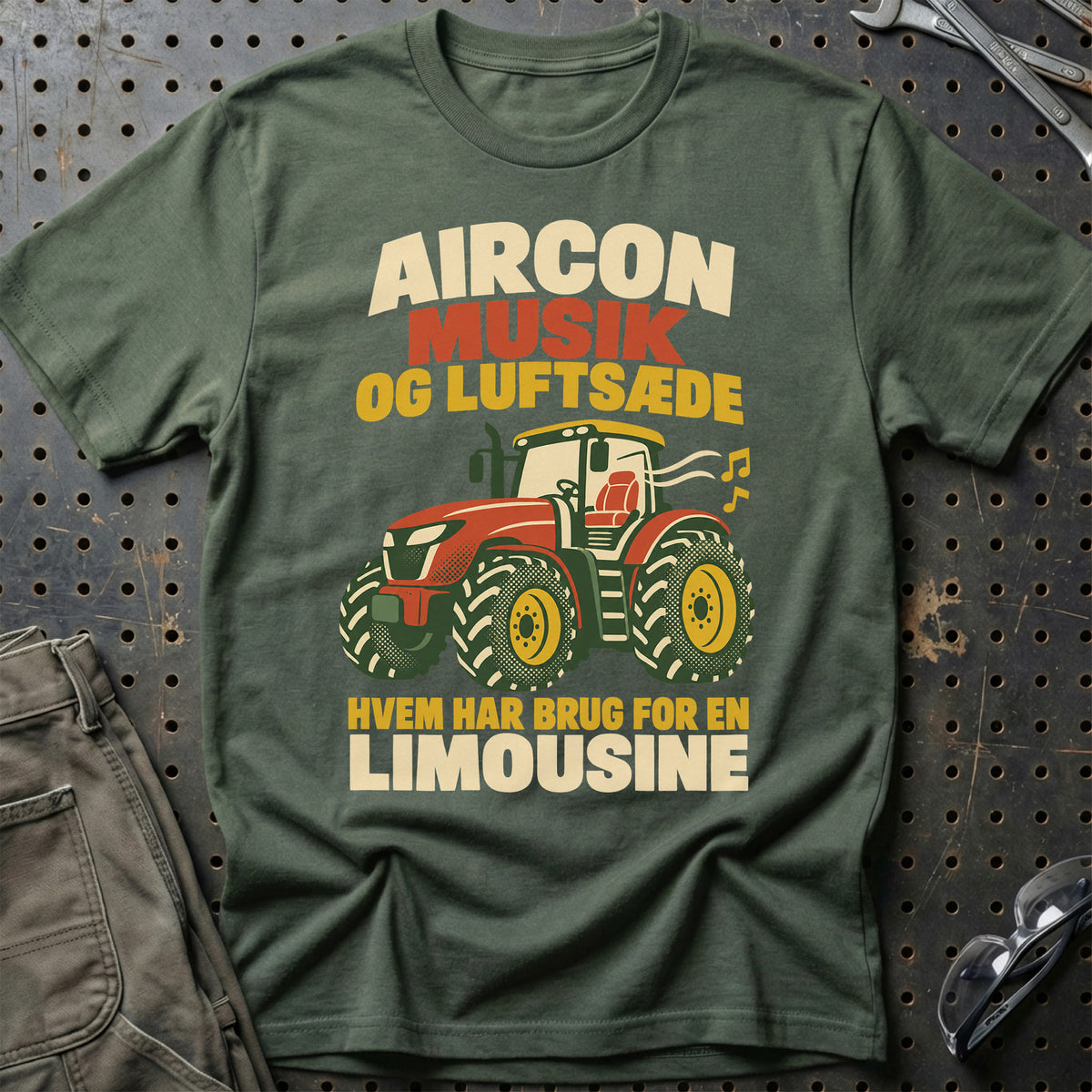 
Aircon musik og luftsæde hvem har brug for en limousine – Retro – Unisex T-Shirt – Grøn Militær