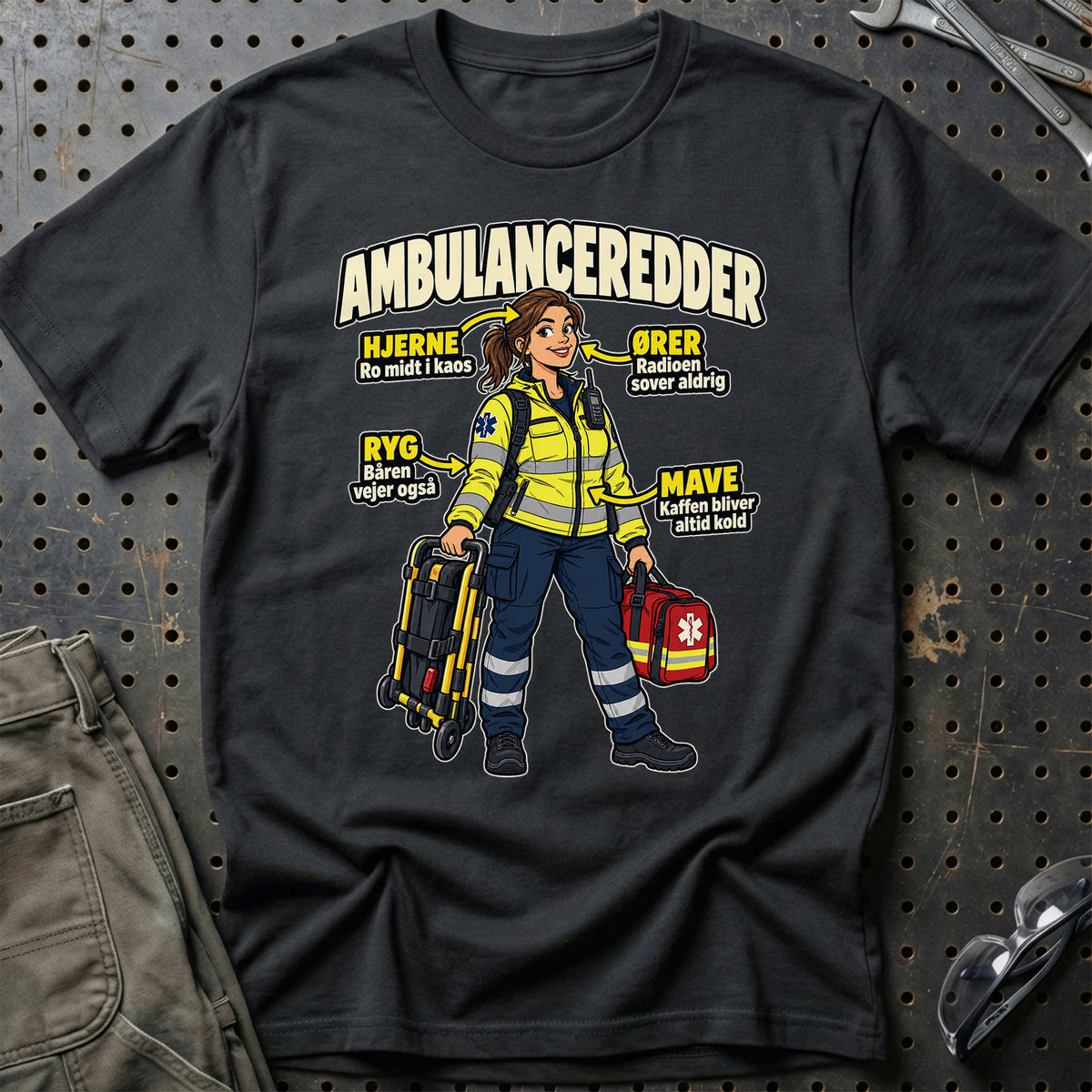 Ambulanceredder – Anatomi T-Shirt – Sort