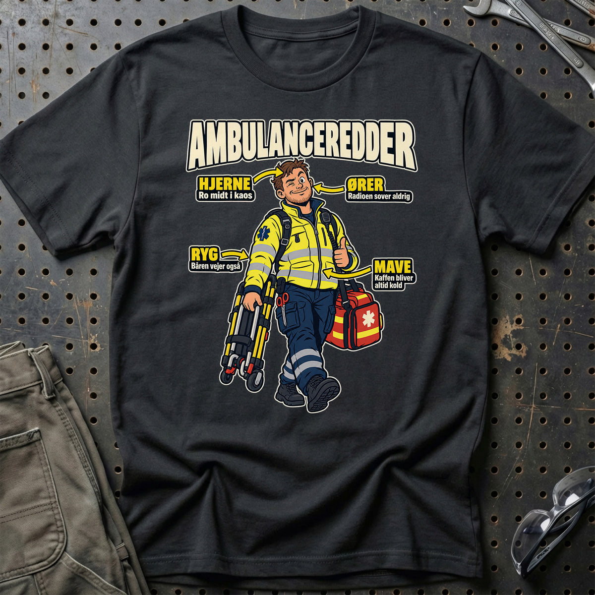 Ambulanceredder – Anatomi T-Shirt – Sort