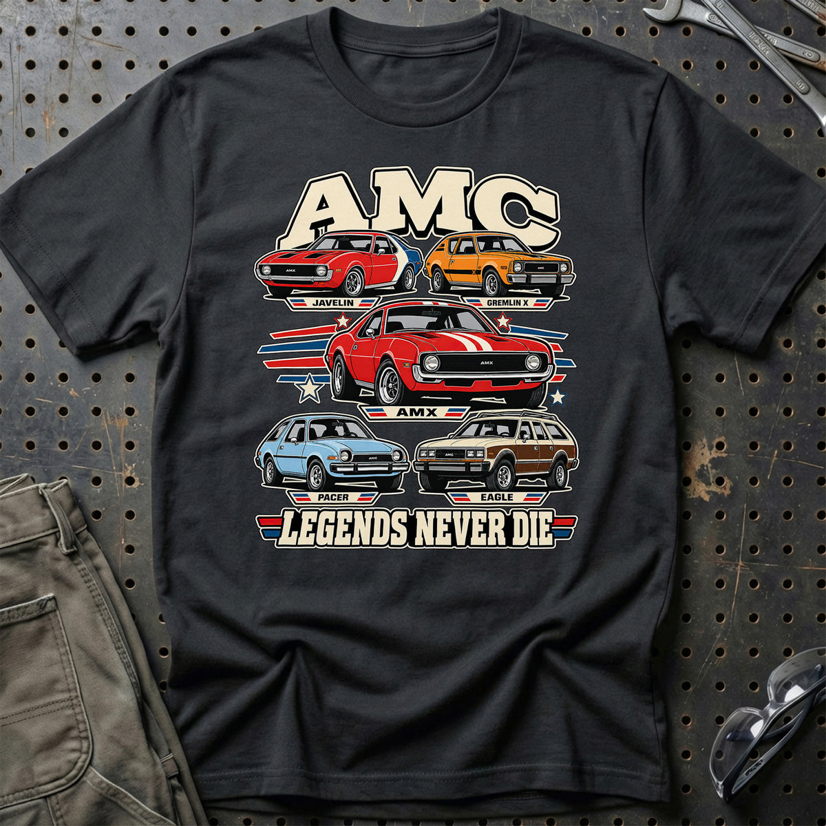 AMC Legends Never Die T-Shirt – Sort