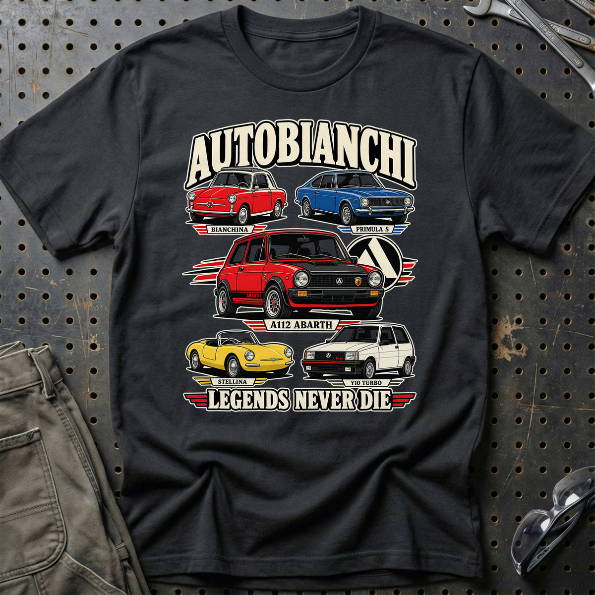 Autobianchi Legends Never Die T-Shirt – Sort