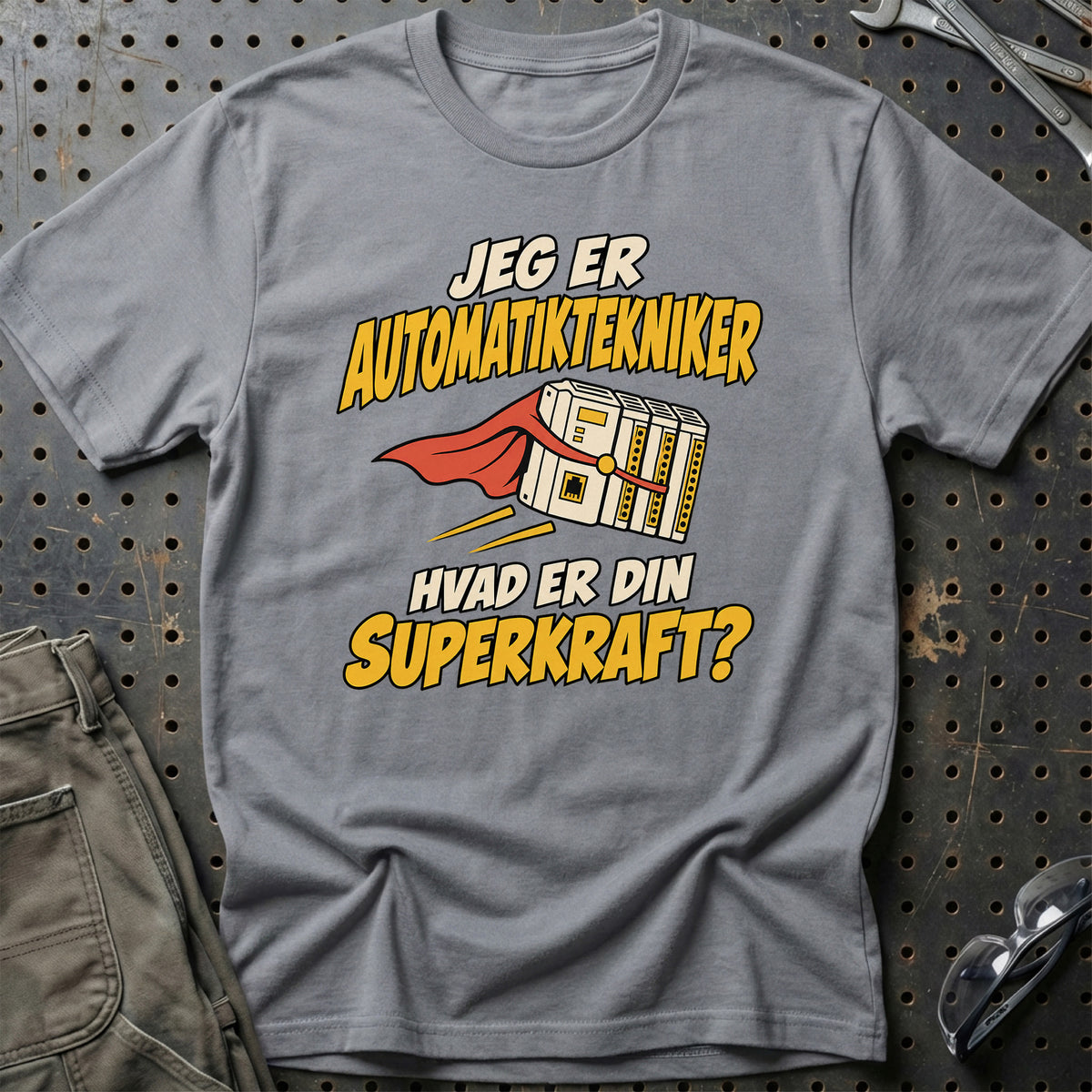 
Automatiktekniker – Hvad er din superkraft? – Unisex T-Shirt – Grå Sport