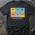 
Automekaniker – Automekanikerium – Unisex T-Shirt med tryk foran, farve: Sort