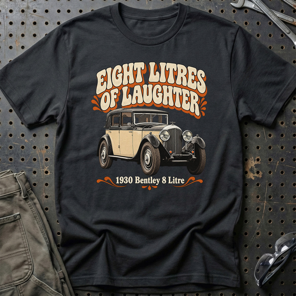 
Bentley 8 Litre 1930 – Eight Litres of Laughter T-Shirt – Sort