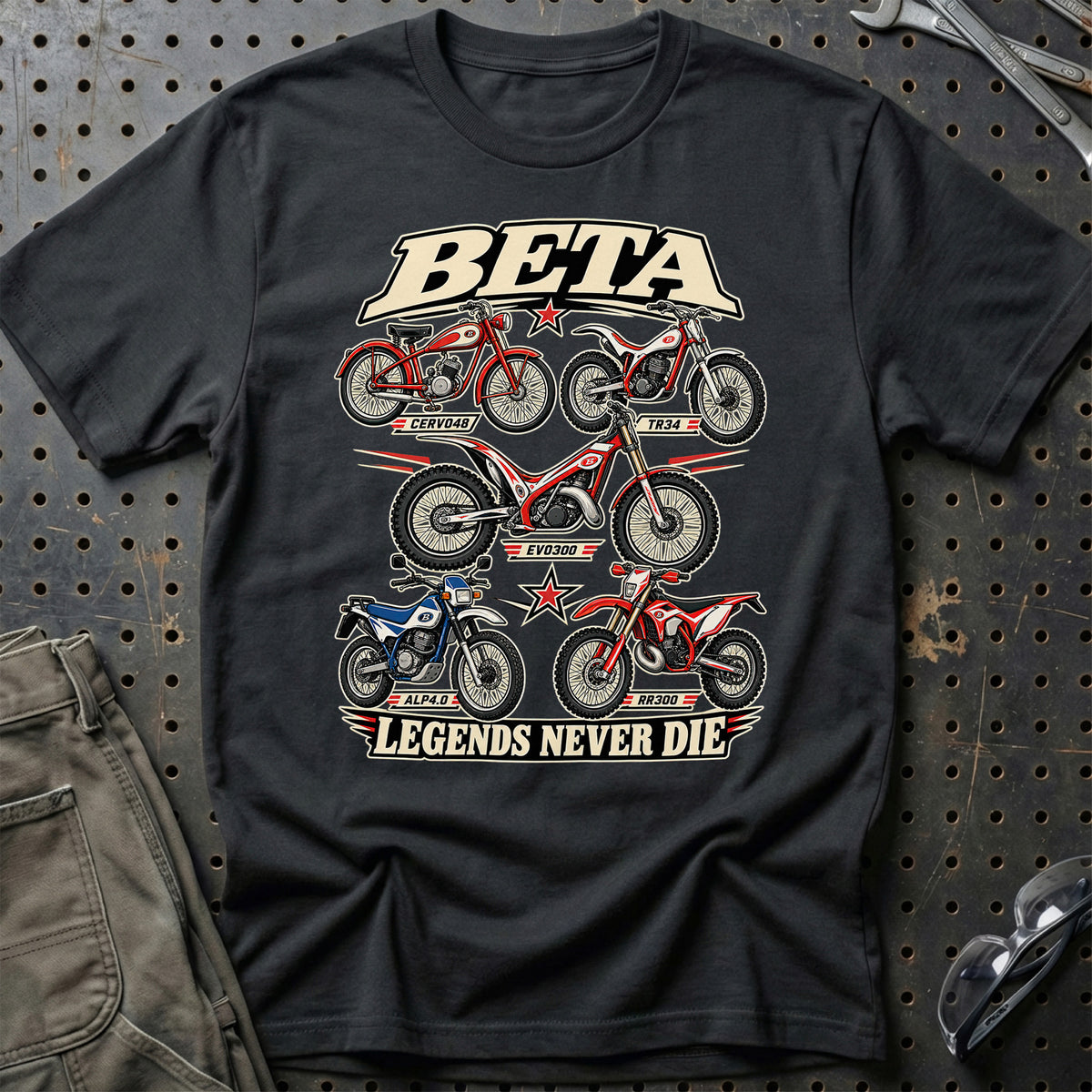 Beta Legends Never Die T-Shirt – Sort