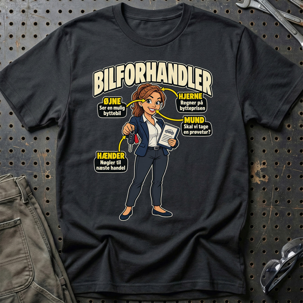 Bilforhandler – Anatomi T-Shirt – Sort