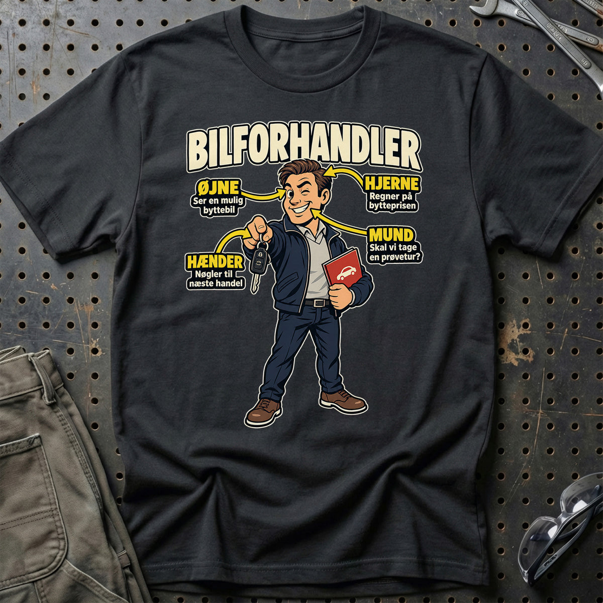 Bilforhandler – Anatomi T-Shirt – Sort