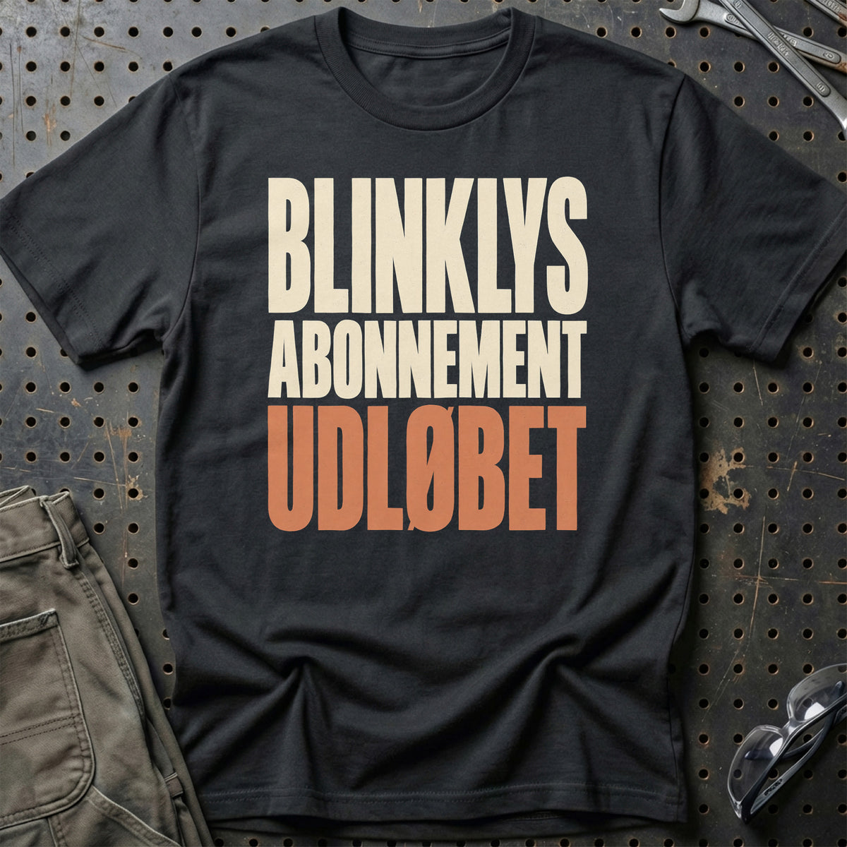 Blinklys Abonnement Udløbet T-Shirt – Sort