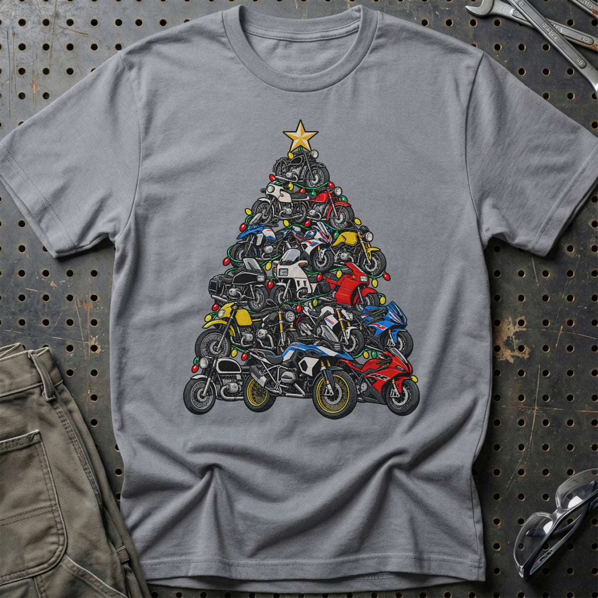 BMW Motorcykel Juletræ T-Shirt – Grå Sport