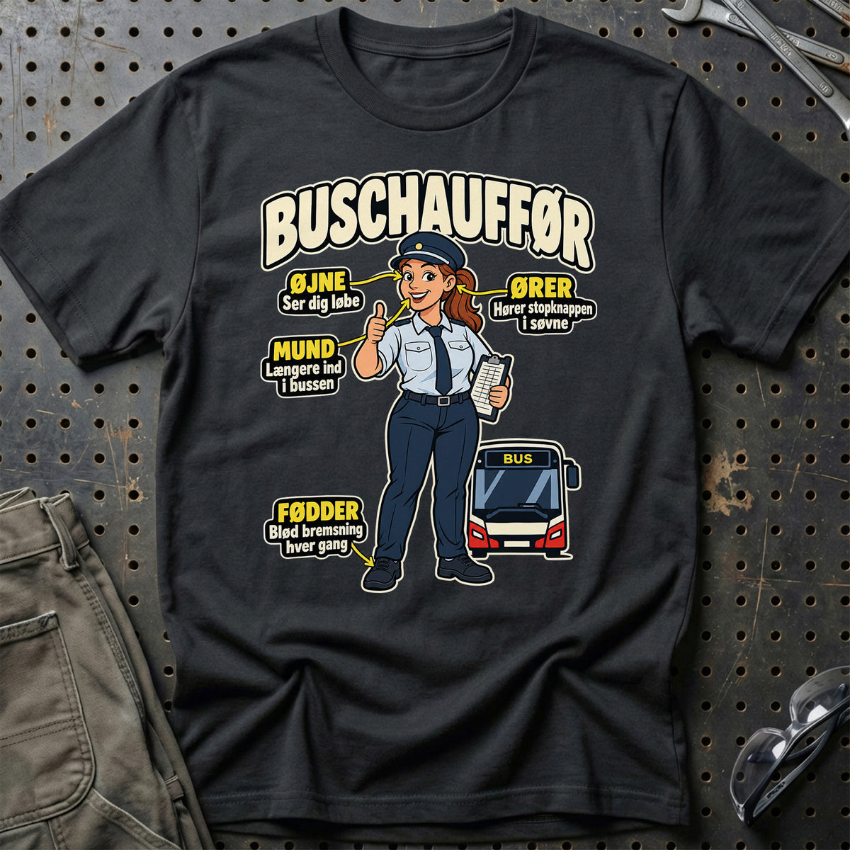 Buschauffør – Anatomi T-Shirt – Sort