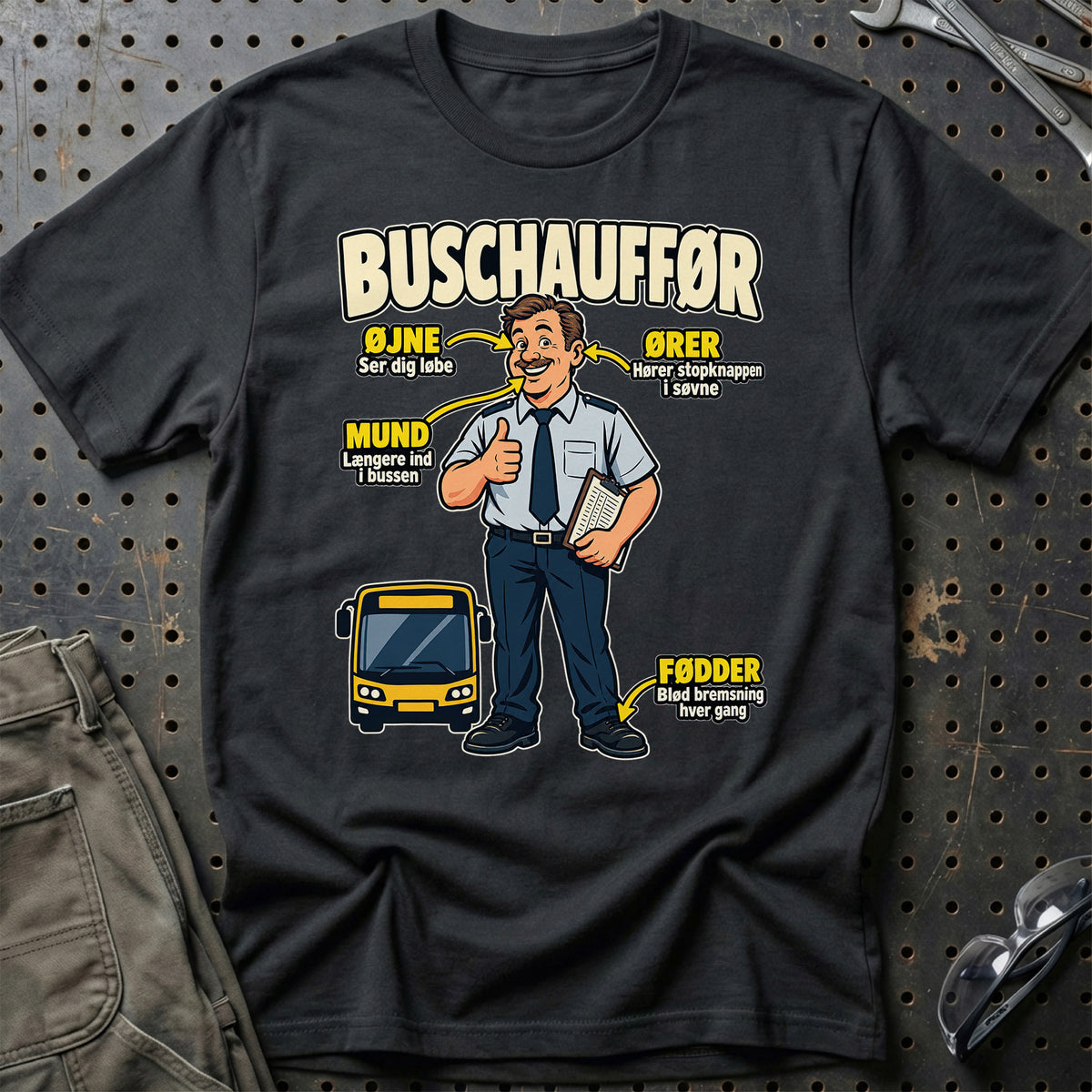 Buschauffør – Anatomi T-Shirt – Sort