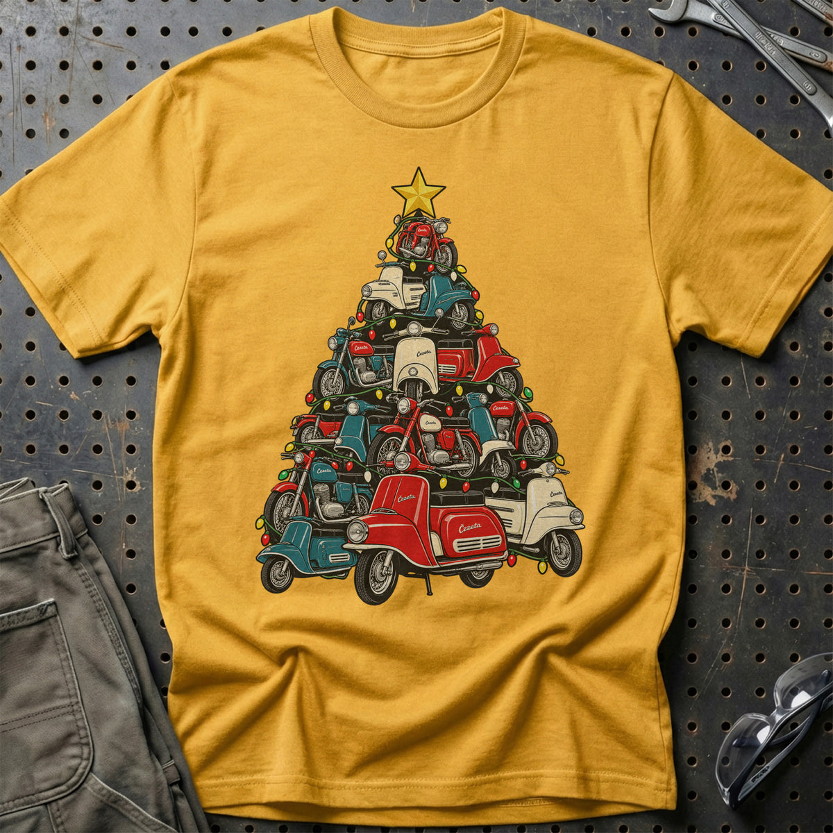 Čezeta Juletræ T-Shirt – Guld