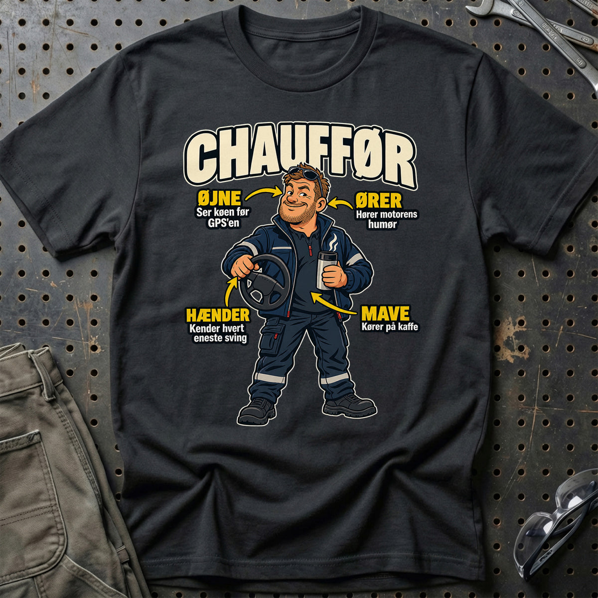 Chauffør – Anatomi T-Shirt – Sort