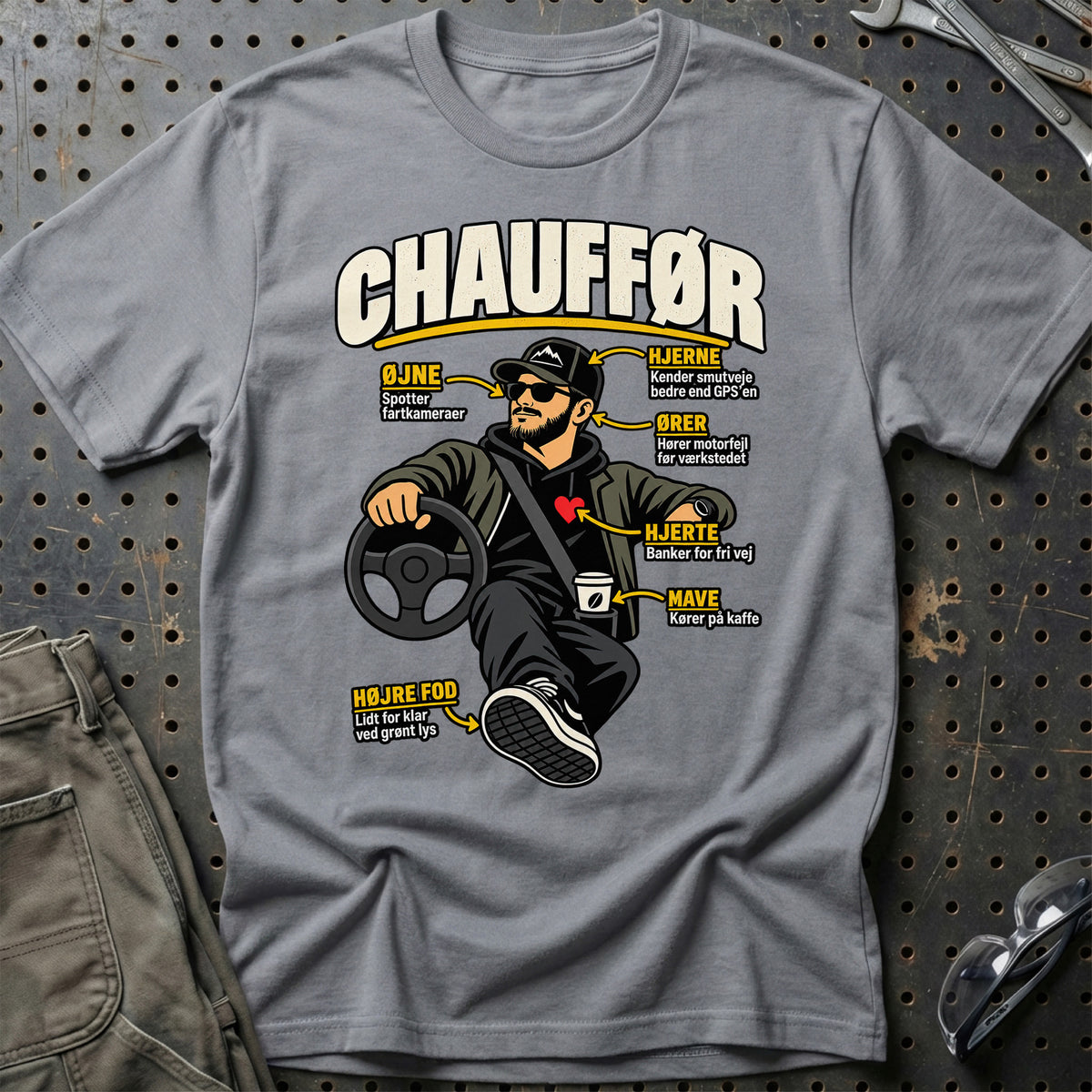 Chauffør – Anatomi T-Shirt – Grå Sport