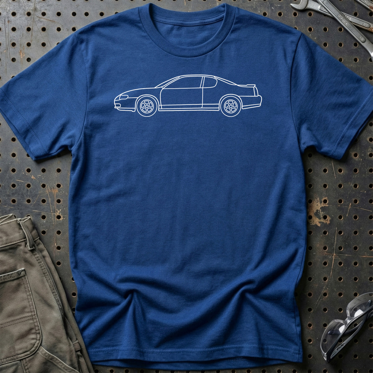 Chevrolet Monte Carlo 2005 Outline T-Shirt – Blå Royal