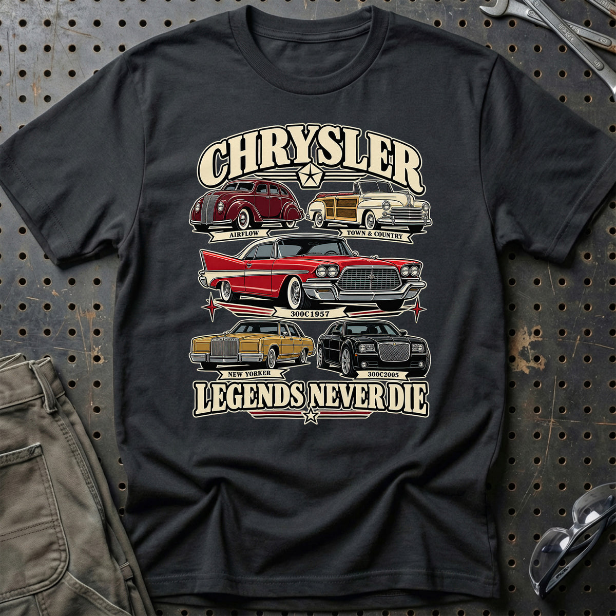 Chrysler Legends Never Die T-Shirt – Sort