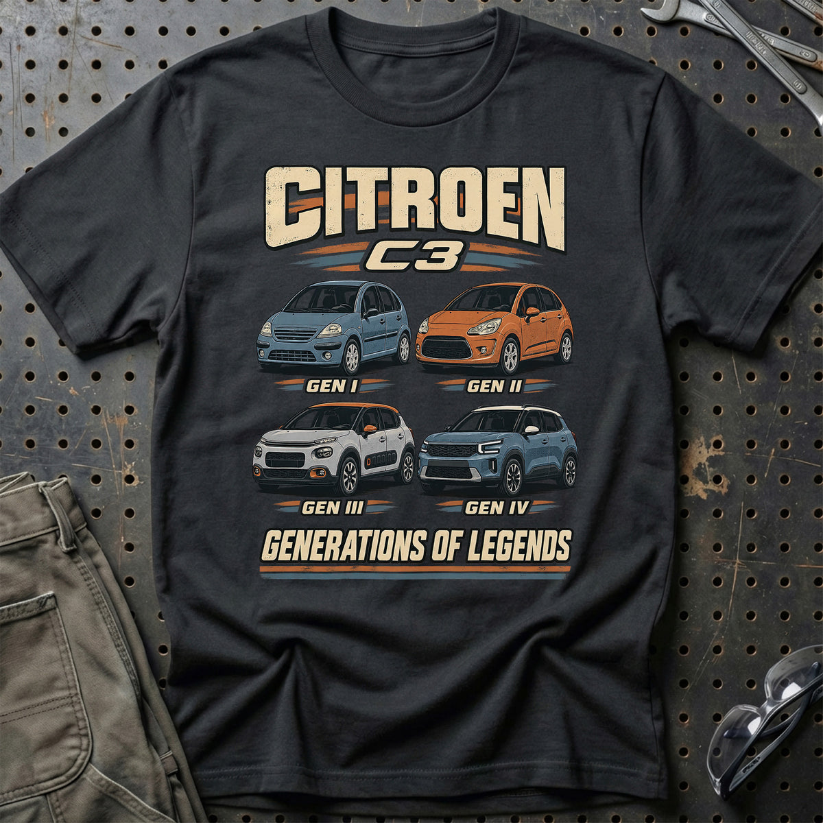 
Citroën C3 – Generations of Legends T-Shirt – Sort