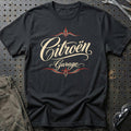 
Citroën Garage – Pinstripe – Unisex T-Shirt med tryk foran, farve: Sort