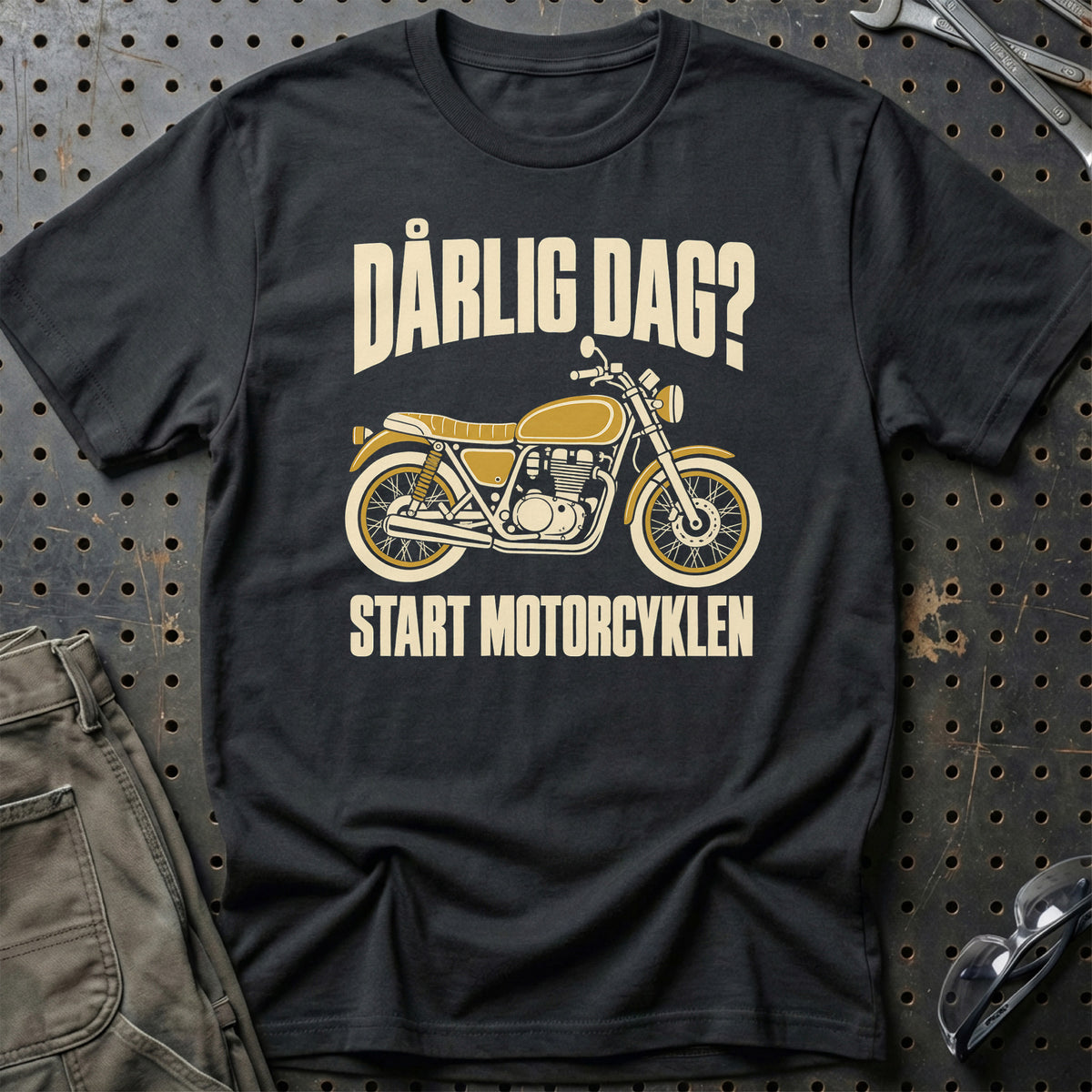 Dårlig dag start motorcyklen T-Shirt – Sort