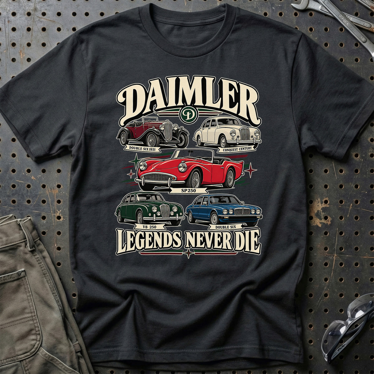 Daimler Legends Never Die T-Shirt – Sort