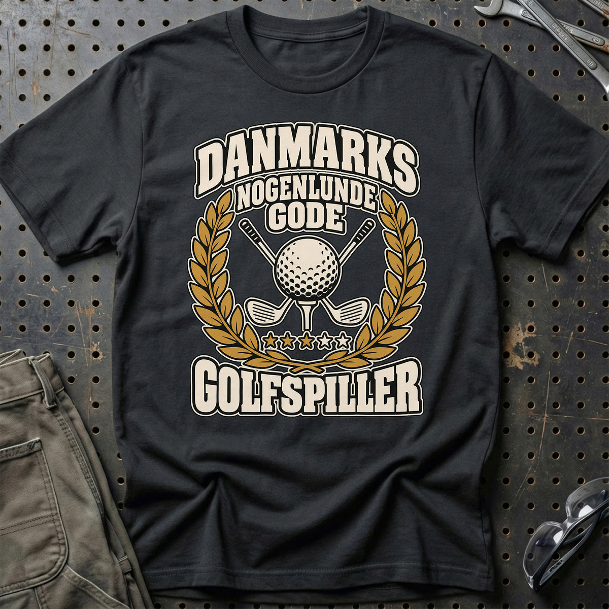 
Danmarks nogenlunde gode golfspiller – Unisex T-Shirt – Sort