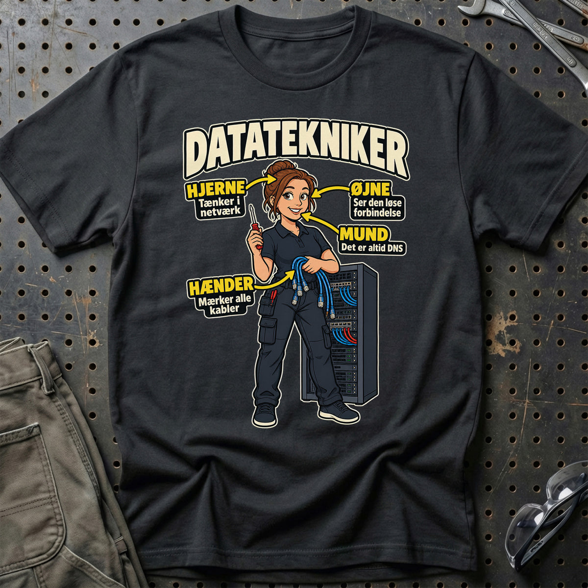 Datatekniker – Anatomi T-Shirt – Sort