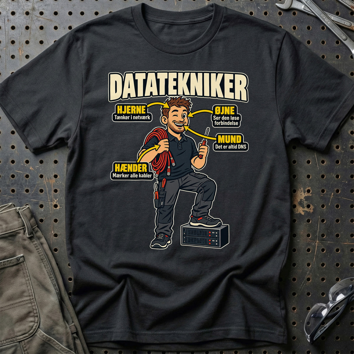 Datatekniker – Anatomi T-Shirt – Sort