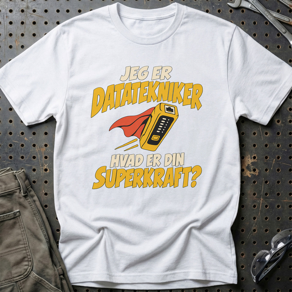 
Datatekniker – Hvad er din superkraft? – Unisex T-Shirt – Hvid