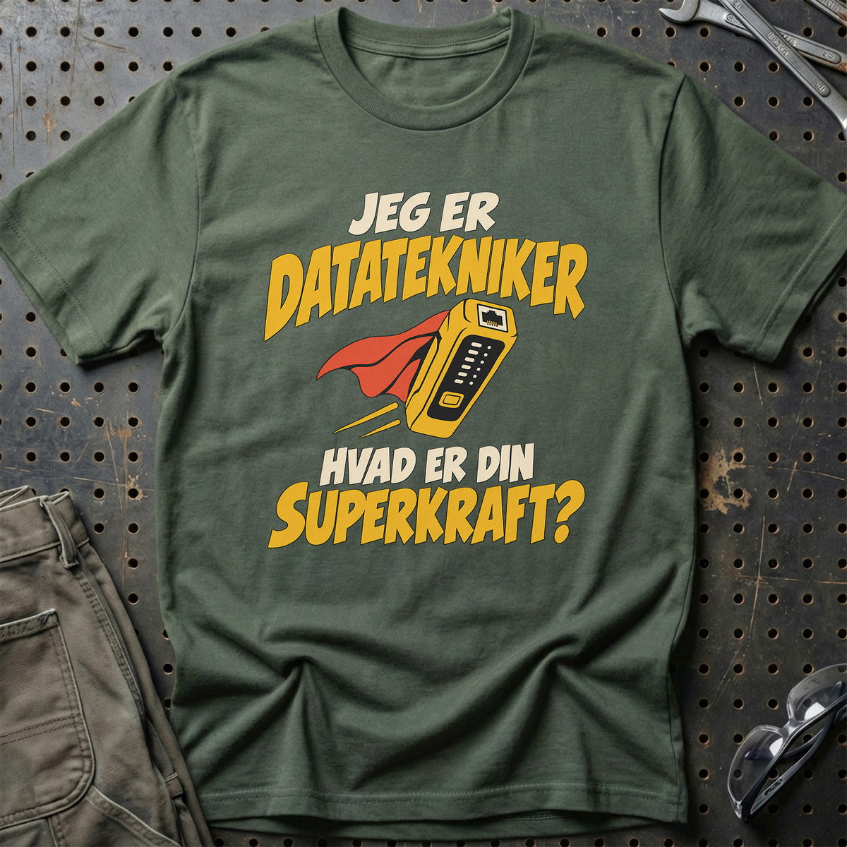 
Datatekniker – Hvad er din superkraft? – Unisex T-Shirt – Grøn Militær