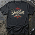 
David Brown Garage – Pinstripe – Unisex T-Shirt med tryk foran, farve: Sort