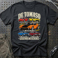 De Tomaso Legends Never Die T-Shirt – Sort