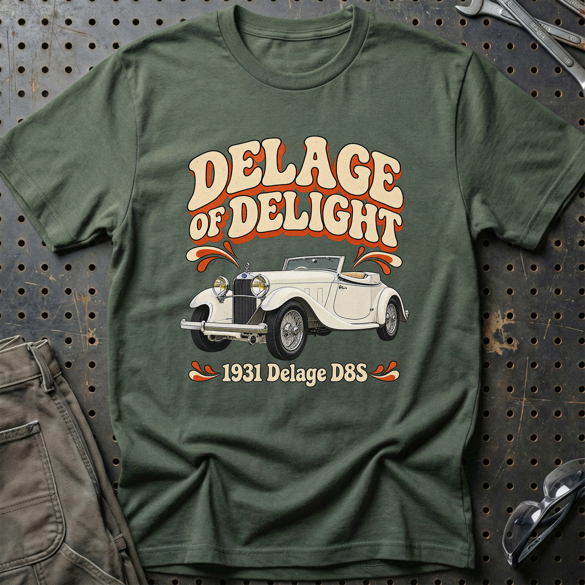 
Delage D8S 1931 – Delage of Delight T-Shirt – Grøn Militær