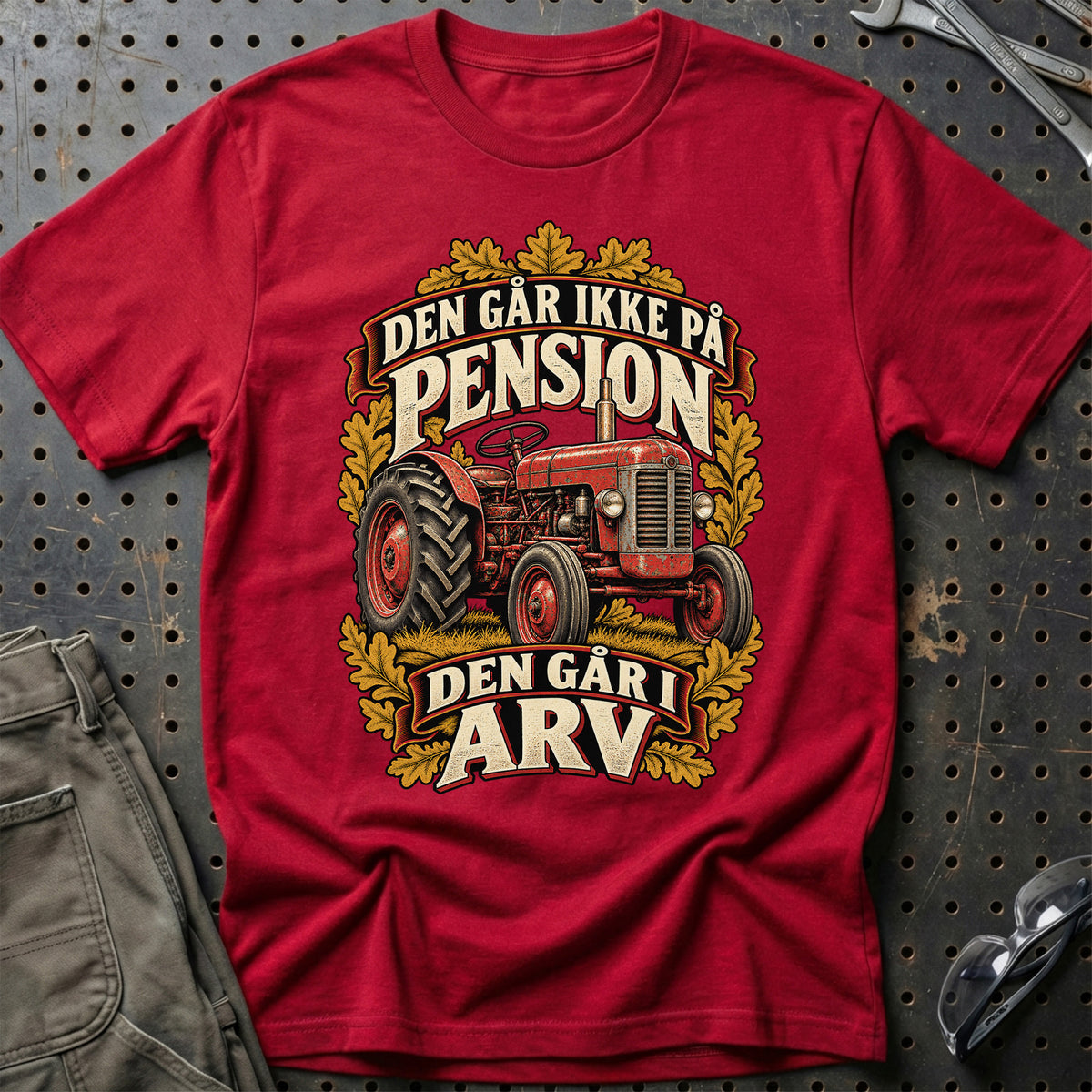 
Den går ikke på pension den går i arv – Illustration – Unisex T-Shirt – Rød
