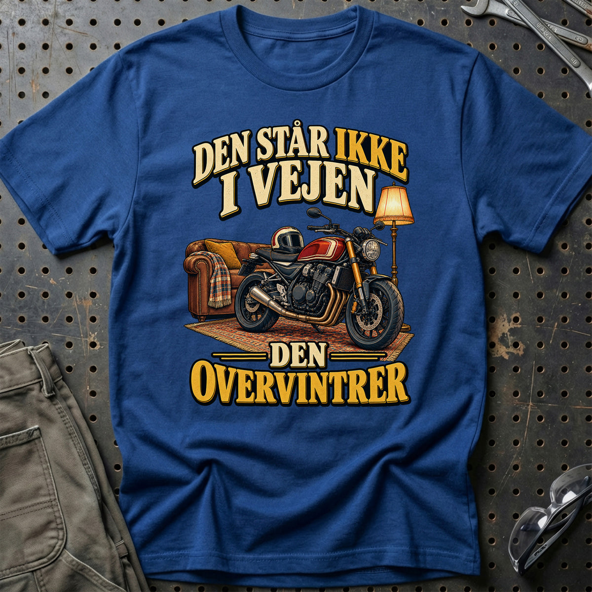 
Den står ikke i vejen den overvintrer – Illustration – Unisex T-Shirt – Blå Royal