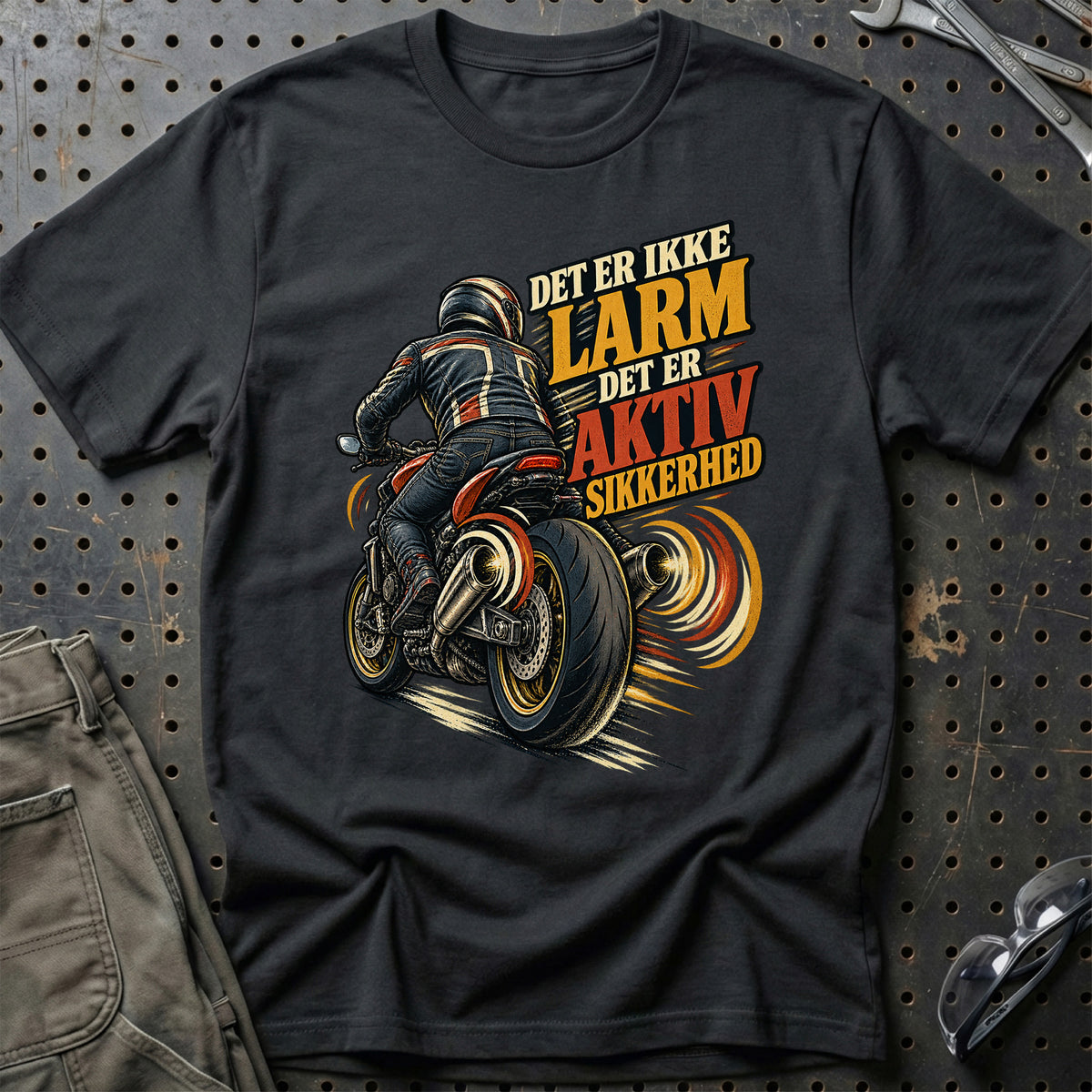 
Det er ikke larm det er aktiv sikkerhed – Illustration – Unisex T-Shirt – Sort