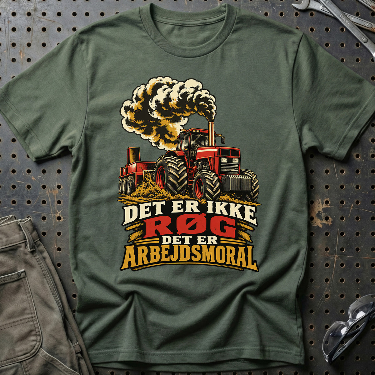 
Det er ikke røg det er arbejdsmoral – Illustration – Unisex T-Shirt – Grøn Militær