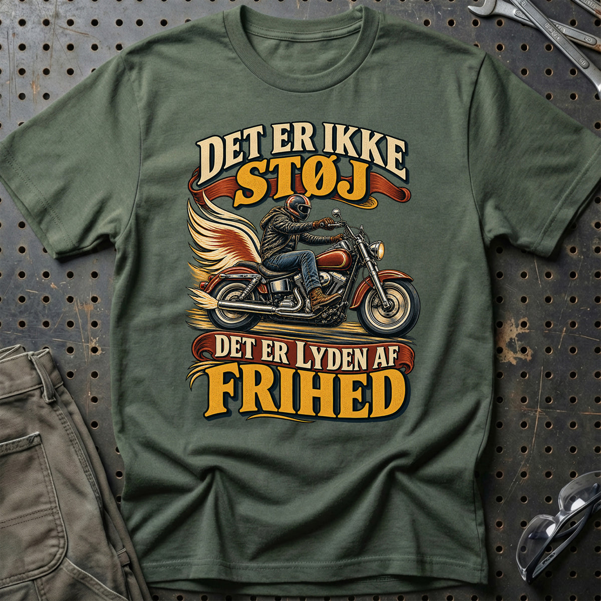
Det er ikke støj det er lyden af frihed – Illustration – Unisex T-Shirt – Grøn Militær