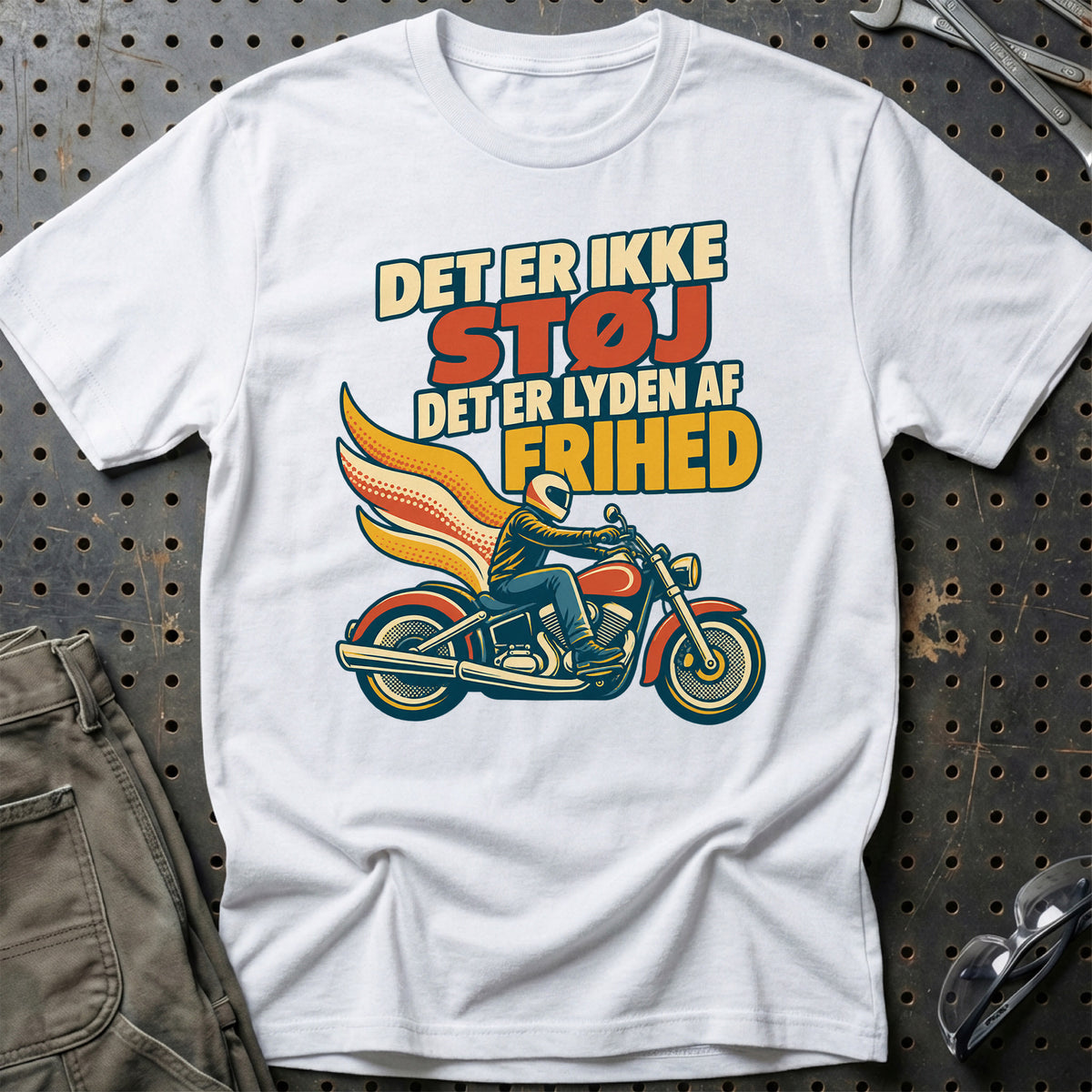 
Det er ikke støj det er lyden af frihed – Retro – Unisex T-Shirt – Hvid