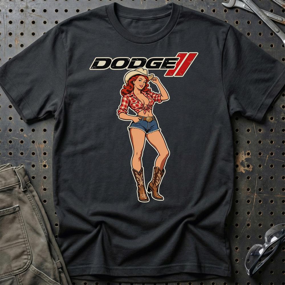 Dodge Cowboy Pinup T-Shirt – Sort