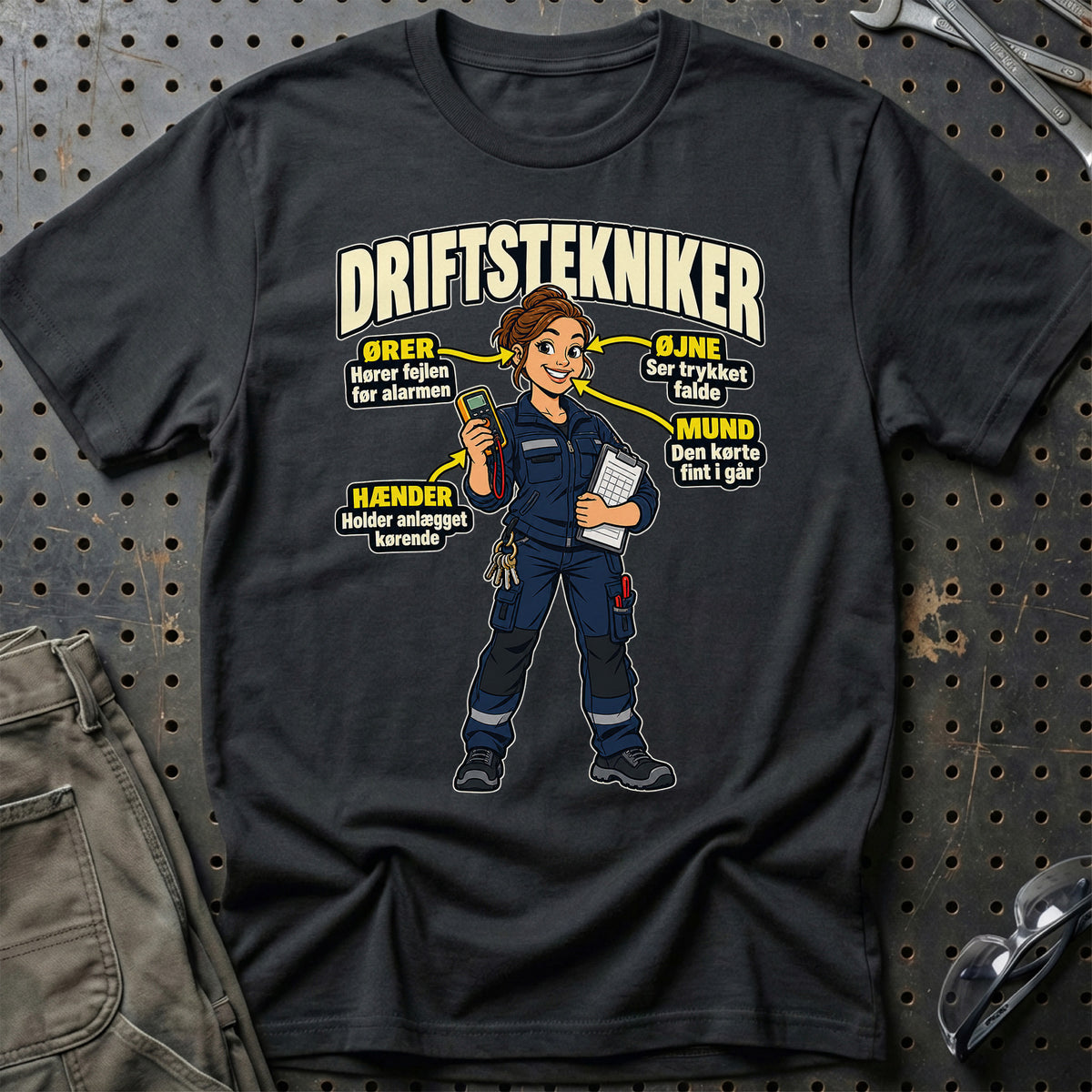 Driftstekniker – Anatomi T-Shirt – Sort