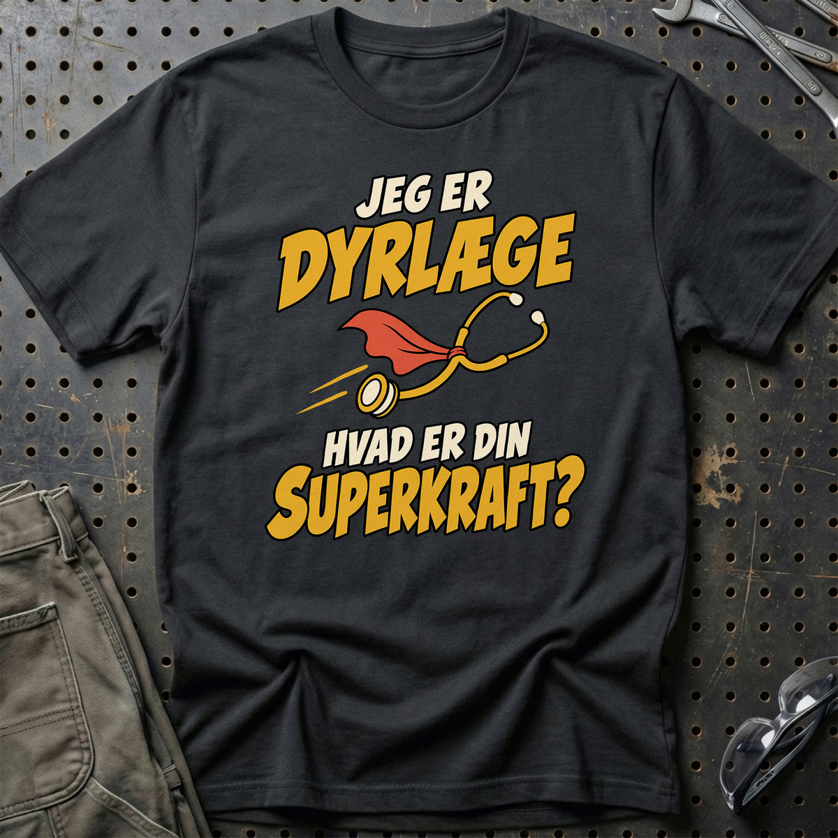 
Dyrlæge – Hvad er din superkraft? – Unisex T-Shirt – Sort