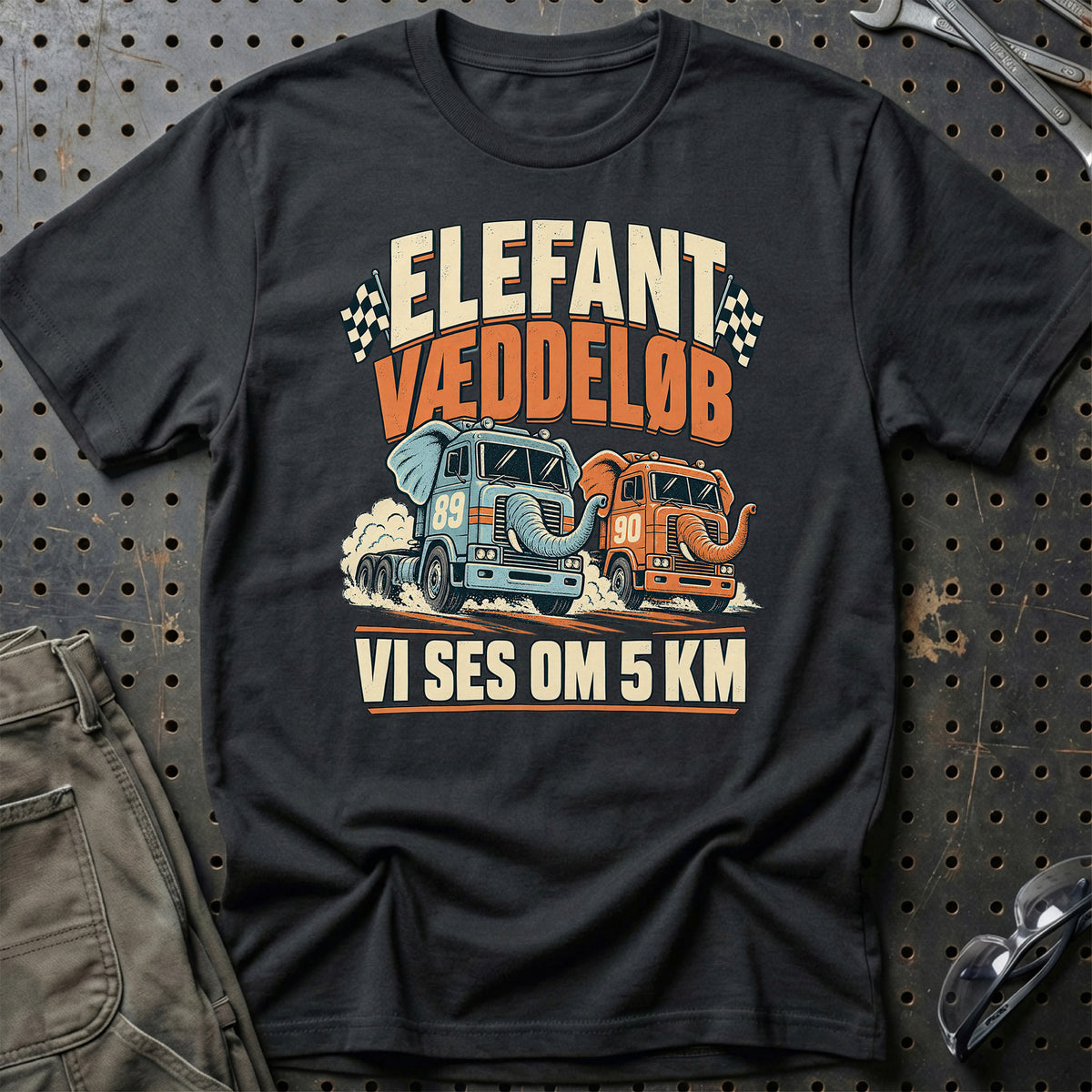 Elefantvæddeløb – Vi Ses Om 5 KM T-Shirt – Sort