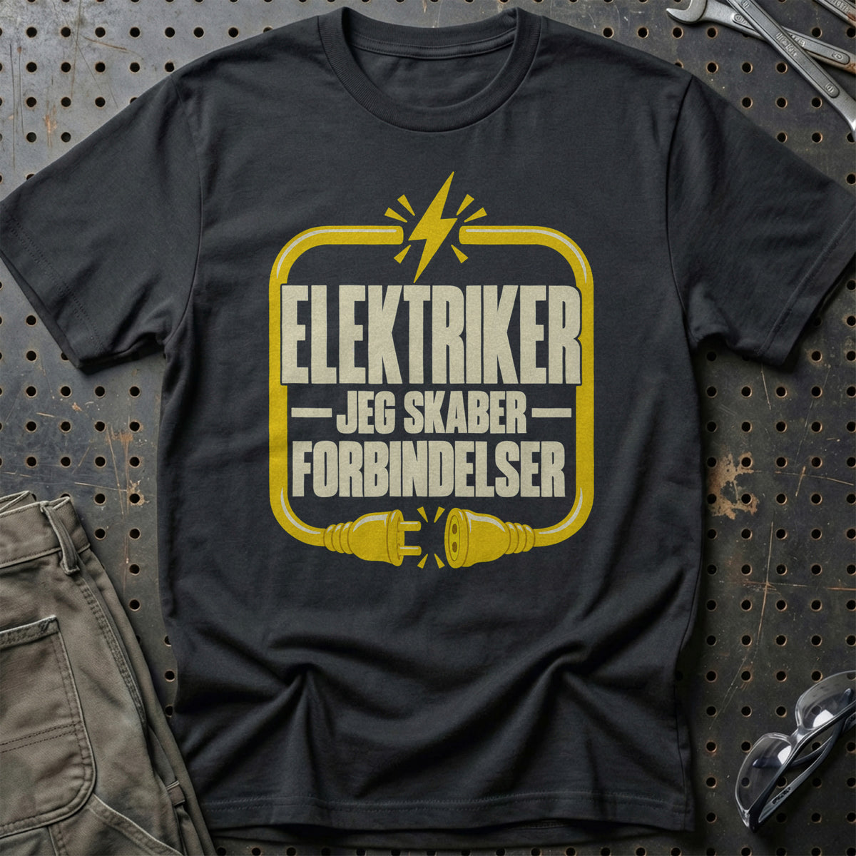 Elektriker – Jeg Skaber Forbindelser T-Shirt – Sort