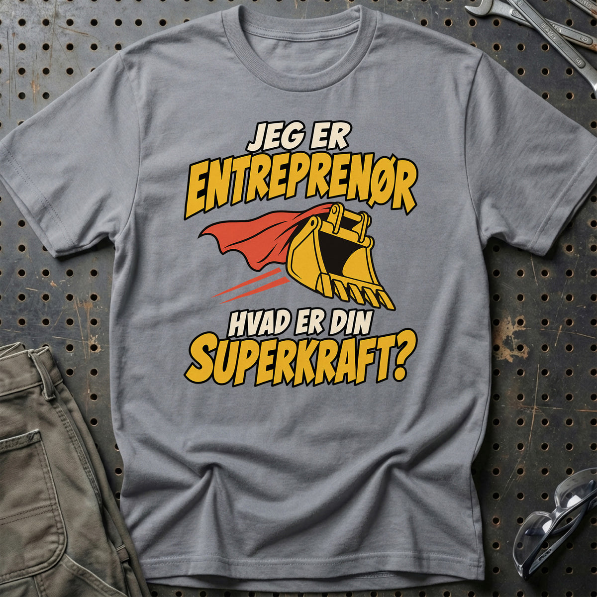 
Entreprenør – Hvad er din superkraft? – Unisex T-Shirt – Grå Sport