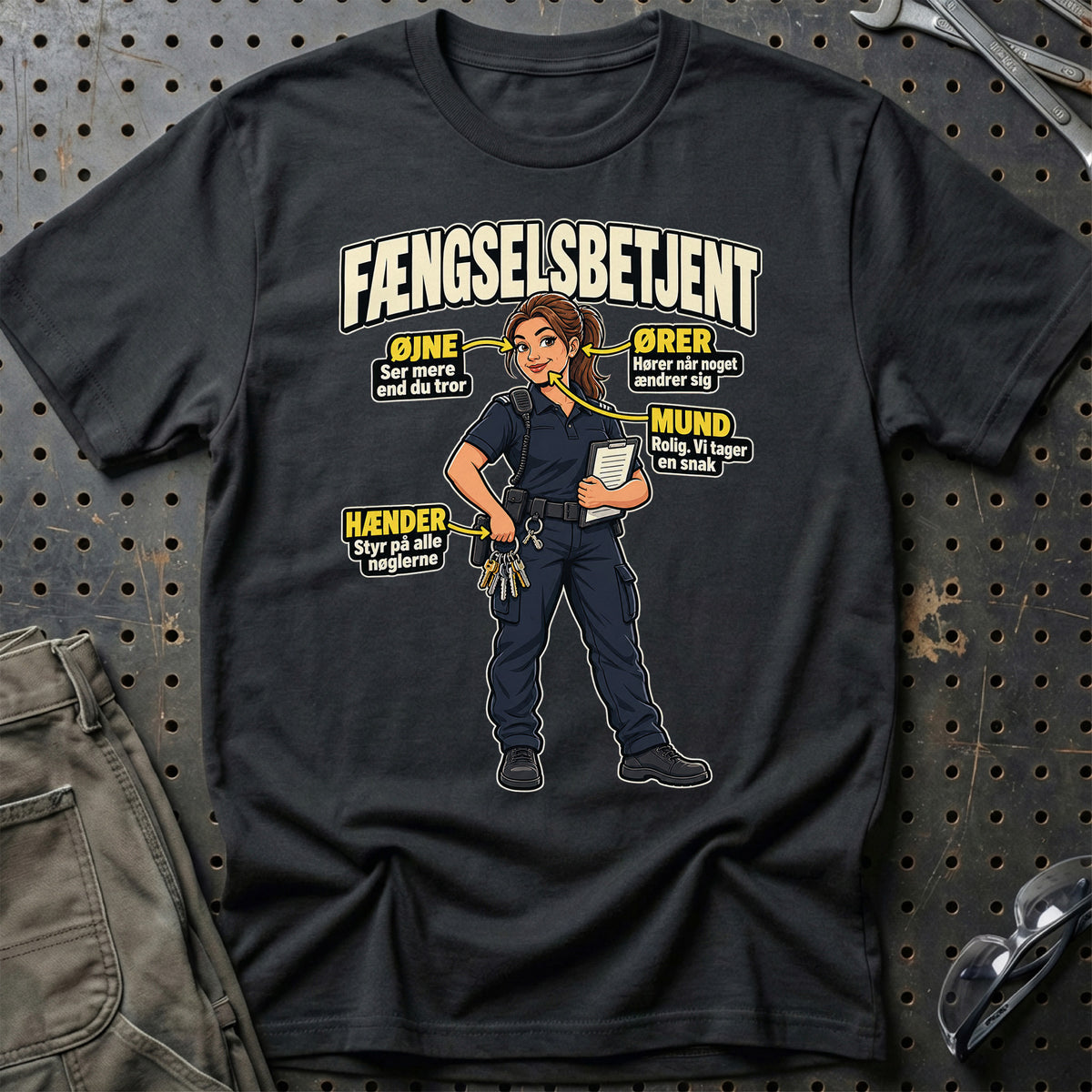 Fængselsbetjent – Anatomi T-Shirt – Sort