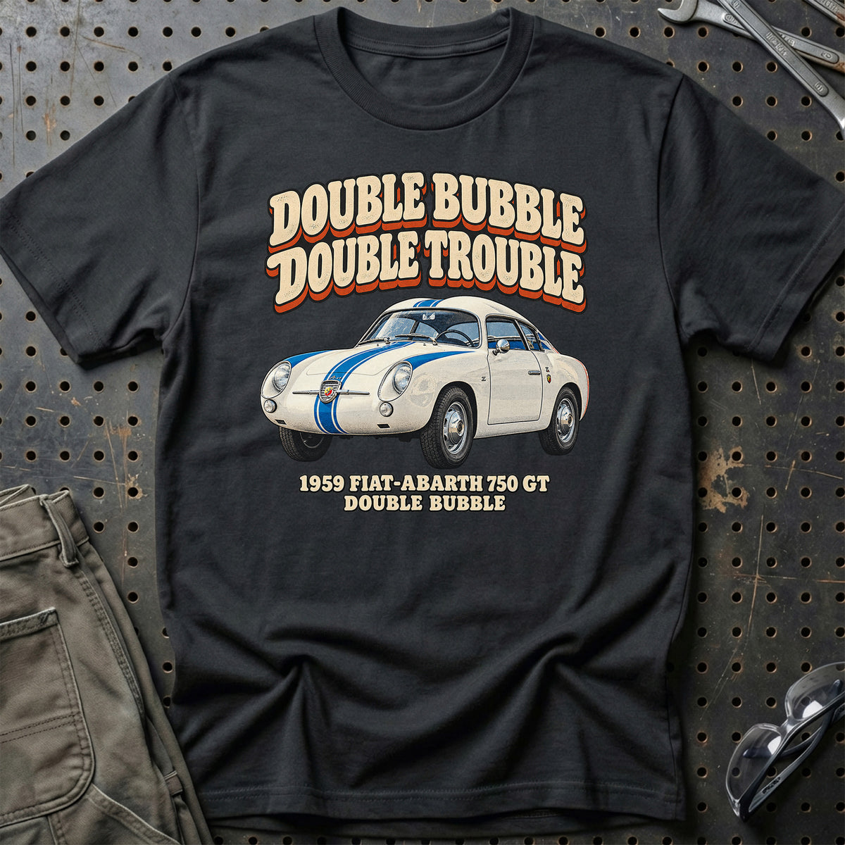 
Fiat-Abarth 750 GT 1959 – Double Bubble Double Trouble T-Shirt – Sort