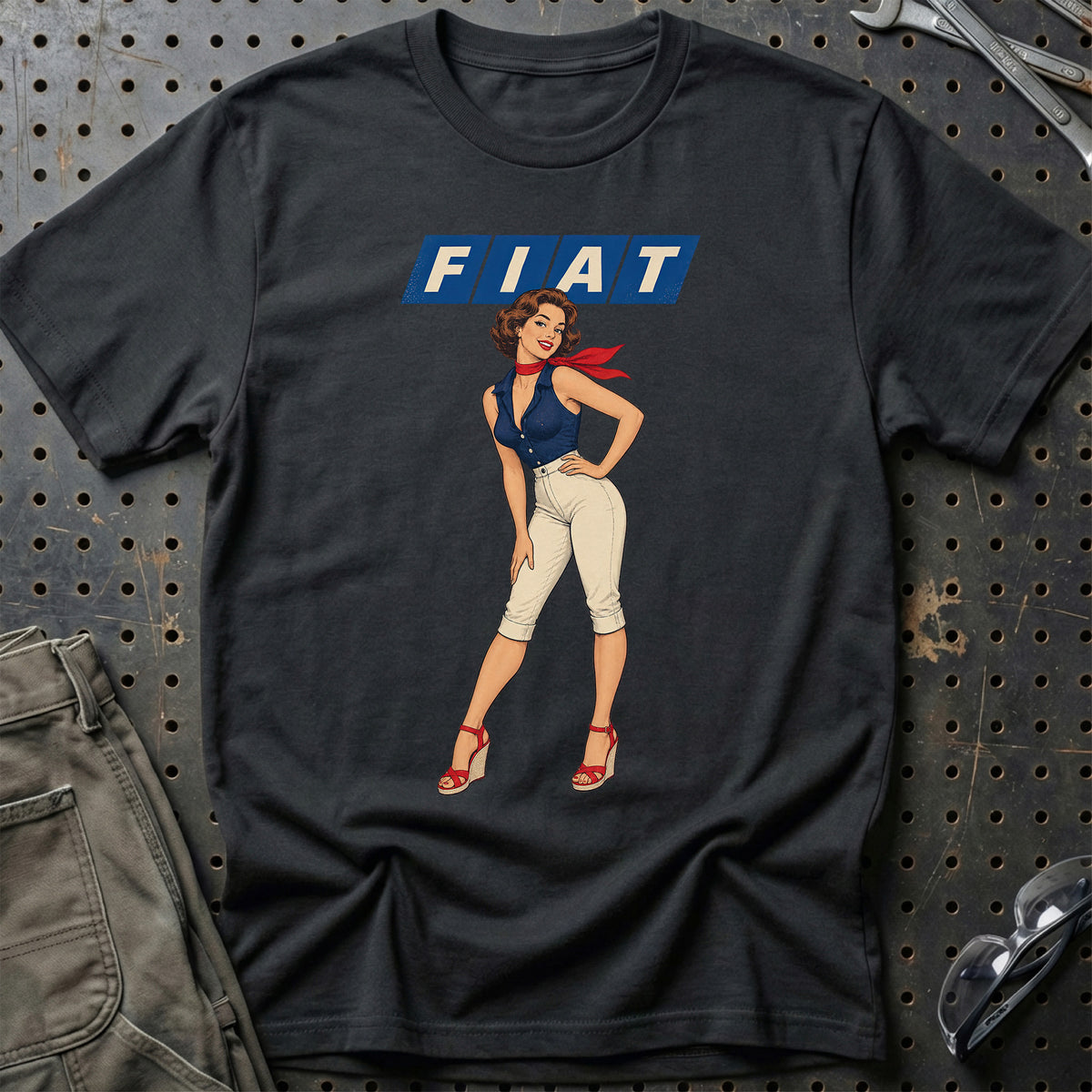 Fiat Retro Pinup T-Shirt – Sort