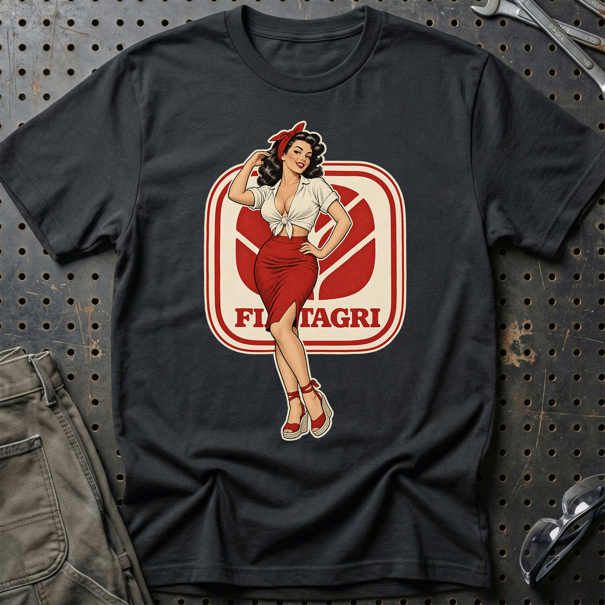 Fiatagri Retro Pinup T-Shirt – Sort