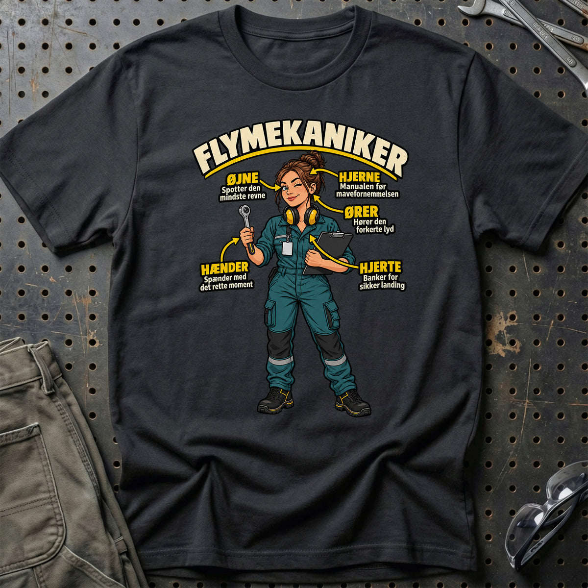
Flymekaniker – Anatomi T-Shirt – Sort